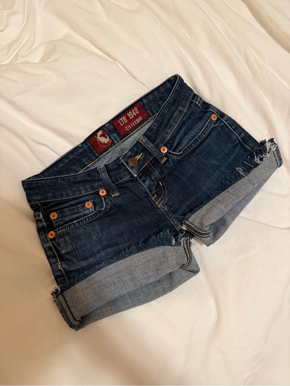 Low Rise LTB 1948 Dark Blue Women’s Denim Shorts - Picture 2 of 6